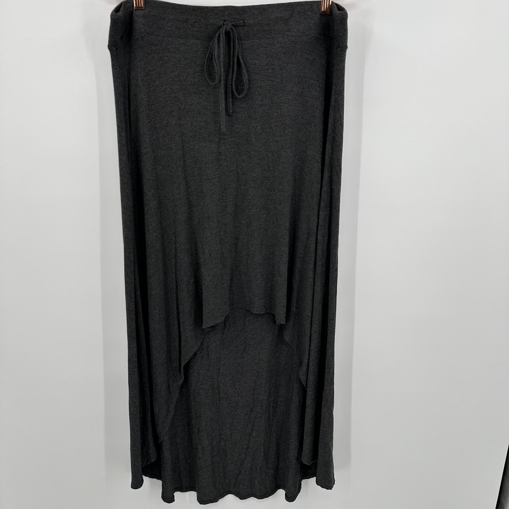 Torrid Maxi Knit Skirt Women's Size 1 Gray Beachcomber High Low Drawstring Waist